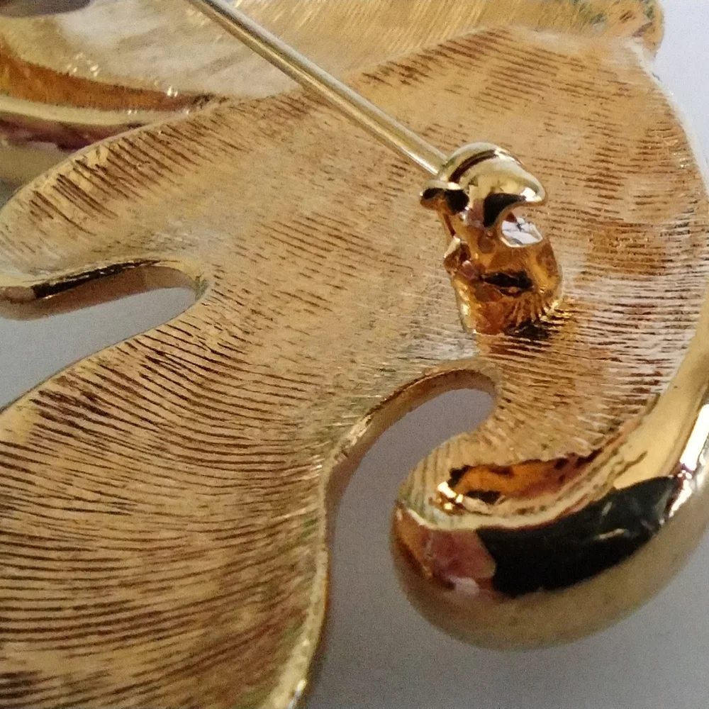 Monet Twisted Leaf Gold-Tone Brooch
